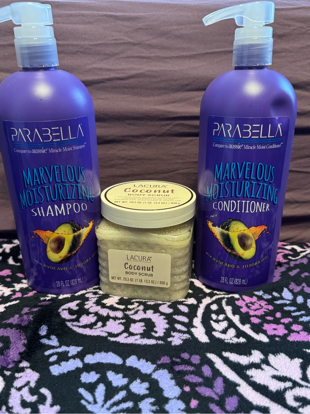 Bundle Coconut Body Scrub Paraella Marvelous Moisturizing Shampoo Conditioner